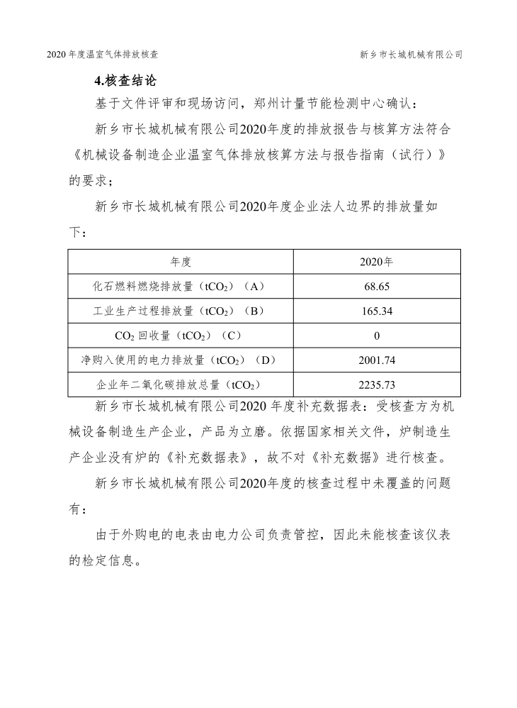 365电竞2020年度温室气体排放核查汇报
